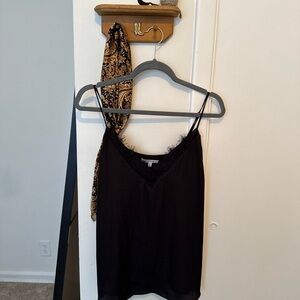 Black Lace Trim Cami Top